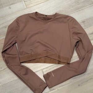 PINK Victoria's Secret Mauve Long-Sleeve Crop Top